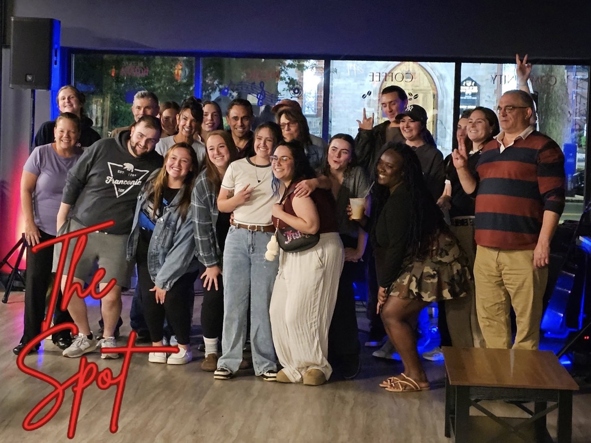 Group of friends socializing at The Spot Nashua